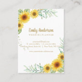 Zonnebloemen elegant traditioneel Visitekaartje (Achterkant)