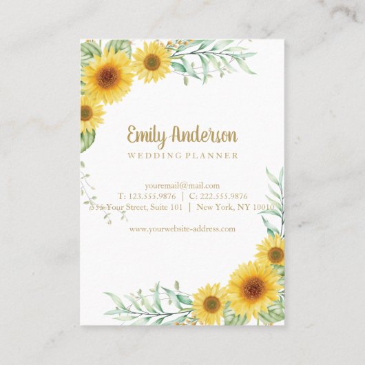 Zonnebloemen elegant traditioneel Visitekaartje