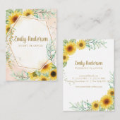 Zonnebloemen elegant traditioneel Visitekaartje (Voorkant / Achterkant)
