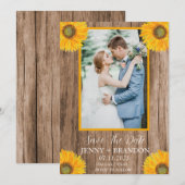 Zonnebloemen Elegante moderne rustieke bloemen fot Save The Date (Voorkant / Achterkant)