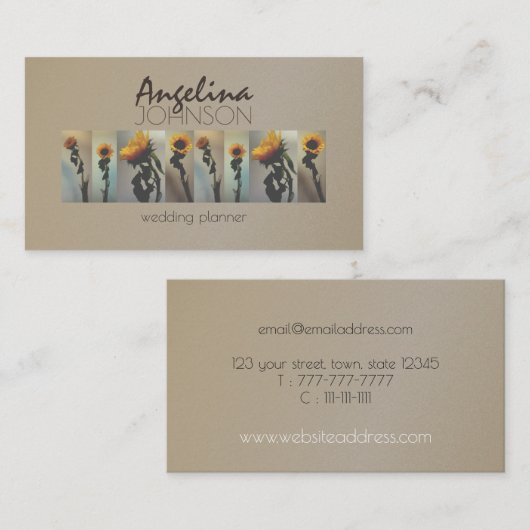 Zonnebloemen, Elegante Professionele Bloemen Visitekaartje (Voorkant / Achterkant)