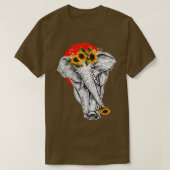 Zonnebloemen Elephant Aesthetisch Grafisch T-shirt (Design voorkant)