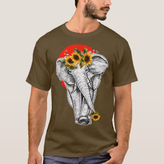 Zonnebloemen Elephant Aesthetisch Grafisch T-shirt