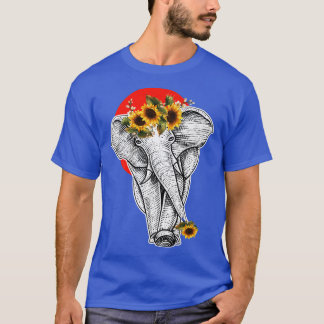 Zonnebloemen Elephant Aesthetisch Grafisch T-shirt