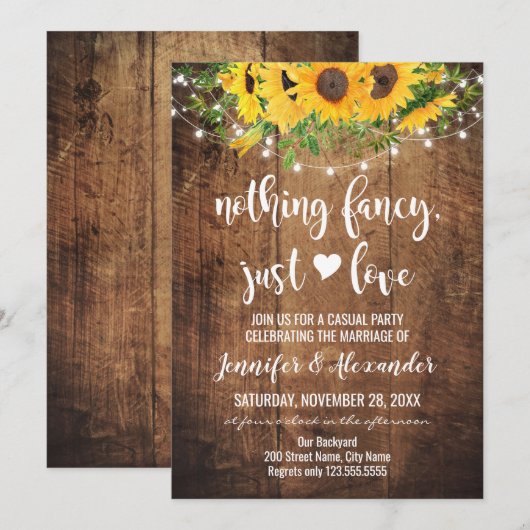 Zonnebloemen Elopement Wedding Celebration (Voorkant / Achterkant)