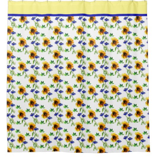 Zonnebloemen en Anemones Shower Curtain Douchegordijn (Voorkant)
