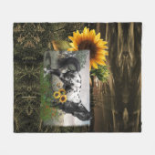 Zonnebloemen en Appaloosa paard Fleece Deken (Voorkant (Horizontaal))