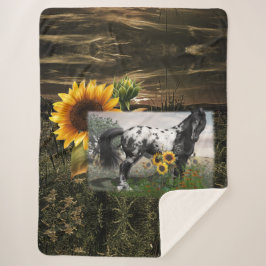 Zonnebloemen en Appaloosa paard Sherpa Deken