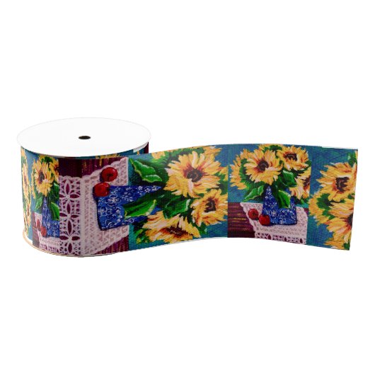 Zonnebloemen en appels grosgrain lint (Spoel)