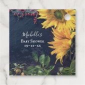 Zonnebloemen en Baby shower van de deelstaat Rusti Bedankjes Labels (Achterkant)