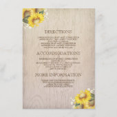 Zonnebloemen en baby's adem rustieke informatie informatiekaartje (Voorkant)