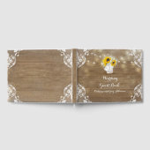 Zonnebloemen en Baby's Breath Rustic Wood Wedding Gastenboek (Volledig)
