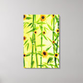 Zonnebloemen en bamboe canvas afdruk (Voorkant)