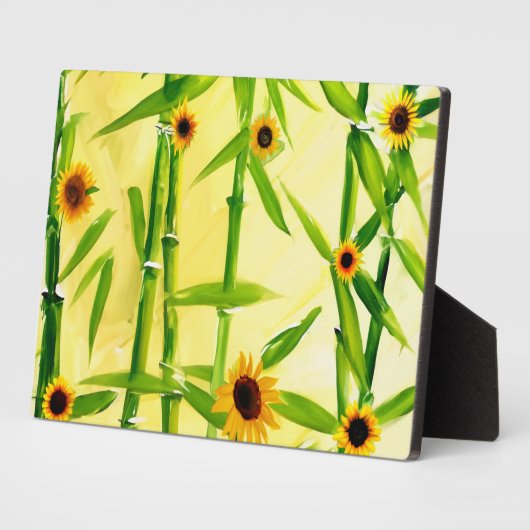 Zonnebloemen en bamboe fotoplaat (Zijkant)