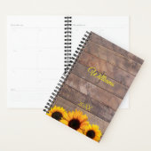 Zonnebloemen en Barnwood Gepersonaliseerde Monogra Planner (Display)