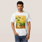 Zonnebloemen en Beer van Kawaii T-shirt (Voorkant volledig)