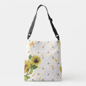 zonnebloemen en Bij Crossbody Tas (Achterkant)
