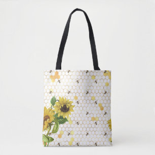 Zonnebloemen en Bij Tote Bag