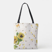 Zonnebloemen en Bij Tote Bag (Achterkant)