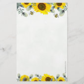 Zonnebloemen en bijen Baby shower Raad Prijsspel (Achterkant)