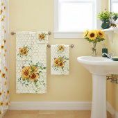 Zonnebloemen en bijen bad handdoek