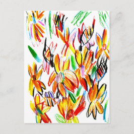 Zonnebloemen en bijen briefkaart