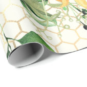 Zonnebloemen en bijen cadeaupapier (Rol Hoek)