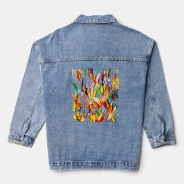 Zonnebloemen en bijen denim jacket