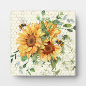 Zonnebloemen en bijen fotoplaat (Voorkant)