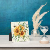 Zonnebloemen en bijen fotoplaat (Insitu)