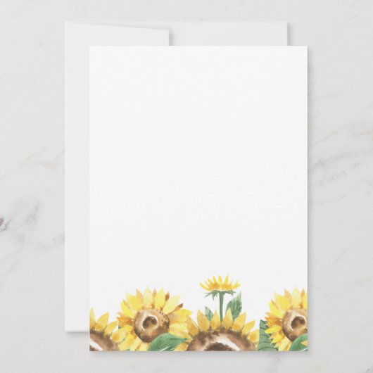 Zonnebloemen en bijen Genderneutraal Baby shower Kaart (Achterkant)