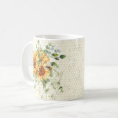 Zonnebloemen en bijen koffiemok (Voorkant links)