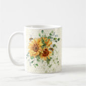 Zonnebloemen en bijen koffiemok (Links)