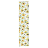 Zonnebloemen en bijen korte tafelloper (Voorkant)