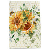 Zonnebloemen en bijen medium cadeauzakje (Voorkant)