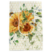 Zonnebloemen en bijen medium cadeauzakje (Achterkant)