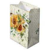 Zonnebloemen en bijen medium cadeauzakje (Achterkant Gekanteld)
