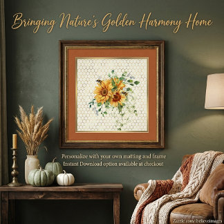 Zonnebloemen en bijen perfect poster