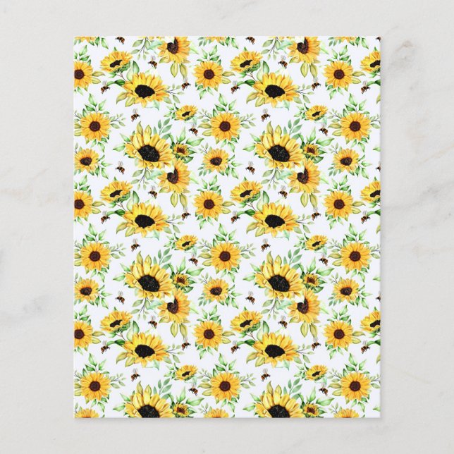 Zonnebloemen en bijen scrapbook achtergrond (Voorkant)