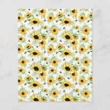 Zonnebloemen en bijen scrapbook achtergrond