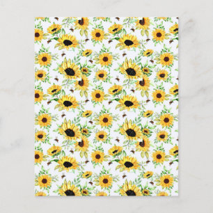 Zonnebloemen en bijen scrapbook achtergrond