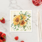 Zonnebloemen en bijen servet (Insitu)