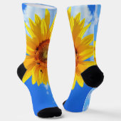 Zonnebloemen en bijen Socks Blue Sky Sokken (Gebogen)