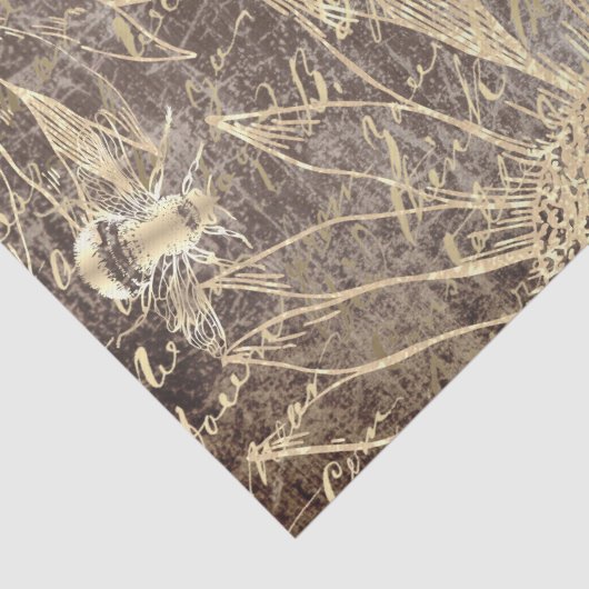 zonnebloemen en bijen tissuepapier (Detail)