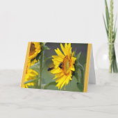 Zonnebloemen en bijen Verjaardag Kaart (Voorkant)