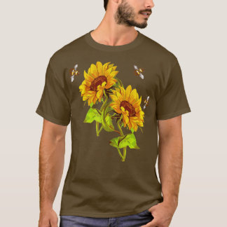 Zonnebloemen en bijen Zonnebloem Red de bijen T-shirt