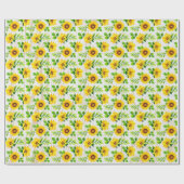 Zonnebloemen en bijtende hout Botanische Patroonpa Cadeaupapier (Vlak)