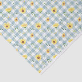 Zonnebloemen en blauwe gingham tissuepapier (Detail)