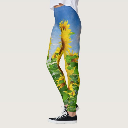 Zonnebloemen en blauwe hemdjes Summer Field Leggings (Links)