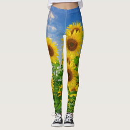 Zonnebloemen en blauwe hemdjes Summer Field Leggings